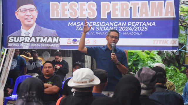 Ketua DPRD Makassar Supratman saat reses di Dapilnya.