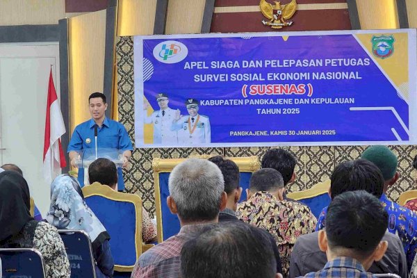 Dilepas Bupati Yusran Lalogau, BPS Pangkep Libatkan 50 Surveyor pada Susenas 2025