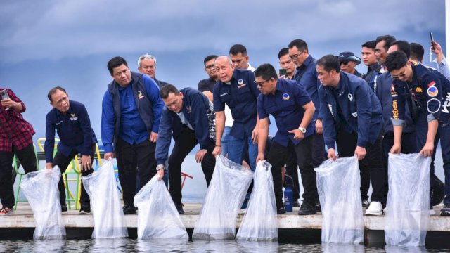 NasDem Tebar Ribuan Bibit Ikan.