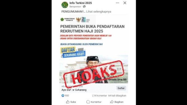 Waspadai Hoaks Rekrutmen Petugas Haji.