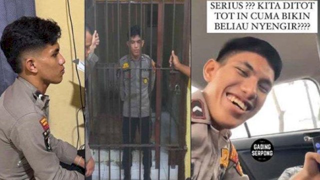 Oknum Polisi yang Mainkan Sirine Mobil Patroli Sambil Tertawa.