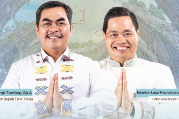 Zadrak dan Erianto jadi Bupati dan Wakil Bupati Tana Toraja Terpilih di Pilkada 2024
