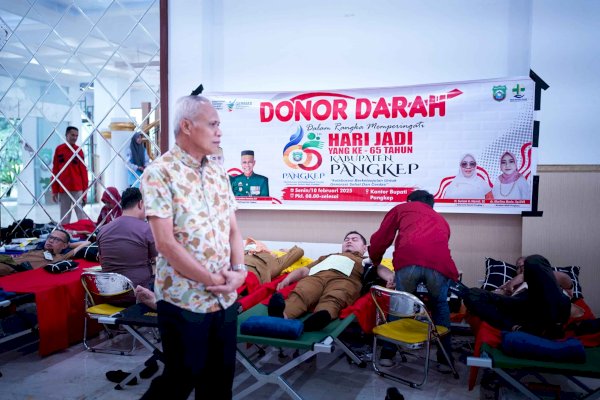 Ratusan ASN Ikuti Donor Darah untuk Memperingati HUT ke-65 Kabupaten Pangkep