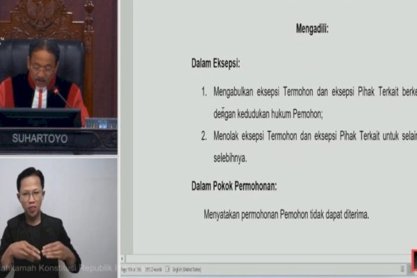 MK Tolak Gugatan INIMI Soal Permohonan PHPU Pilwalkot Makassar