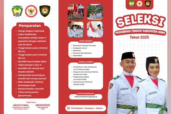 Seleksi Calon Paskibraka Gowa Segera Dibuka, Ayo Buruan Daftar!