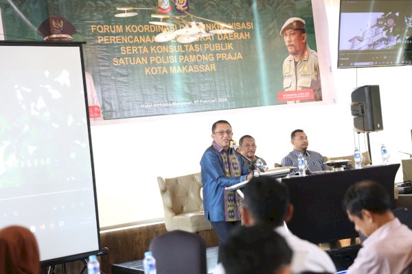 Buka Forum Koordinasi dan Sinkronisasi Satpol PP Kota Makassar, Muh. Yasir Tekankan Optimalisasi Penegakan Perda