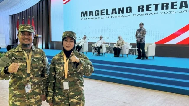 Potret Gagah dan Cantiknya Andi Sudirman-Fatmawati Rusdi Pakai Baju Loreng Komcad di Akmil Magelang.