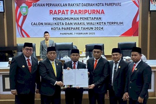 DPRD Resmi Tetapkan Tasming Hamid-Hermanto sebagai Wali Kota dan Wakil Walikota Parepare Periode 2025-2030