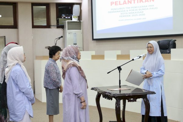 Melinda Aksa Pimpin Gladi Pelantikan, Satukan Visi Pengurus TP PKK, Dekranasda, dan Pokja Bunda PAUD Makassar