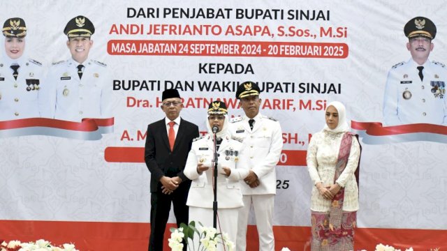 Bupati Dra. Hj. Ratnawati Arif dan Wakil Bupati Sinjai A. Mahyanto Mazda periode 2025-2030.