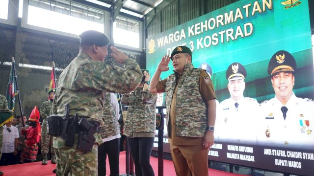 Terima Gelar Warga Kehormatan Kostrad, Munafri: Sinergitas TNI dan Pemerintah Jaga Masyatakat