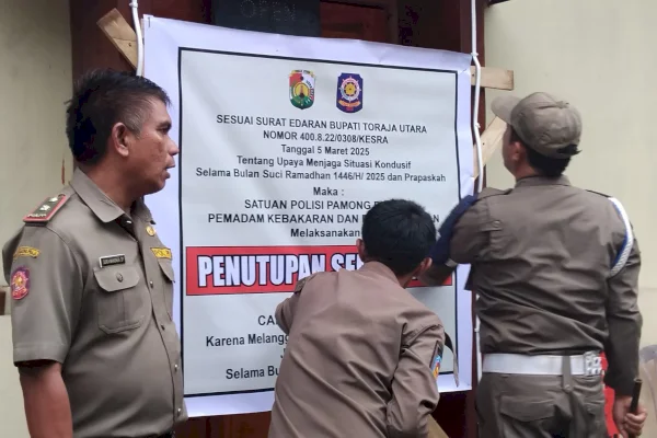 Melanggar, Satpol PP Toraja Utara Segel THM 