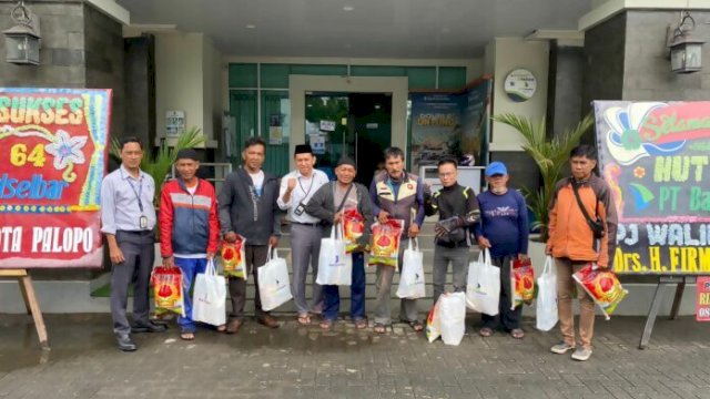 KCU Palopo rayakan Hut Ke 64 Bank Sulselbar , Berbagi Sembako bagi Mustahik,Pensiunan dan Tukang Ojek
