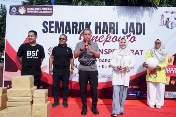 Senam Sehat-Donor Darah DWP Inspektorat Meriahkan Hari Jadi Ke-162 Kabupaten Jeneponto