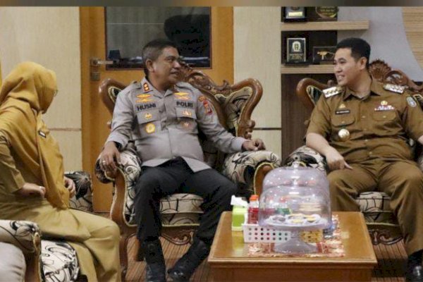 Kapolres Pangkep Silaturahmi Bersama Bupati Yusran Lalogau, Komitmen Jaga Stabilitas Keamanan