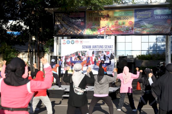 Melinda Aksa Ajak Ibu-Ibu Makassar Jaga Jantung Lewat Senam Sehat di CFD