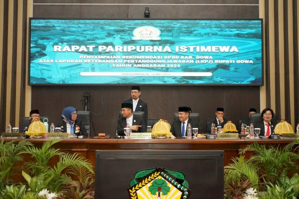 Wakil Ketua DPRD Gowa Tyna Haji Tino Hadiri Paripurna Penyampaian Rekomendasi Hasil Pembahasan LKPJ Bupati 2024
