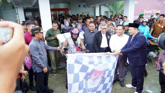 Pelaksanaan PSU tersebut saat pelepasan logistik PSU Pilkada Palopo.