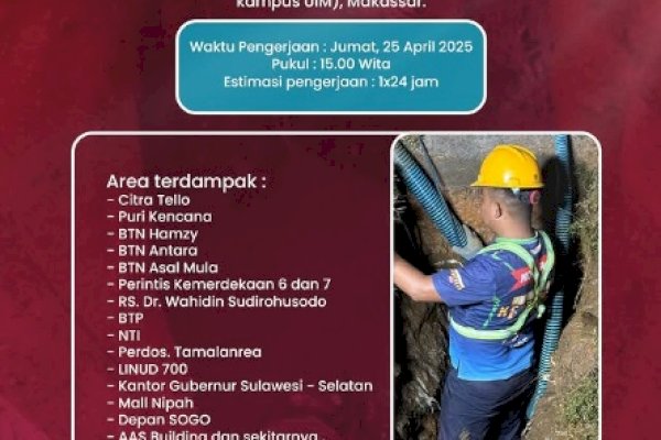 Jumat Sore PDAM Makassar Lakukan Pengerjaan Pengerjaan Kebocoran Pipa di Depan Kampus UIM