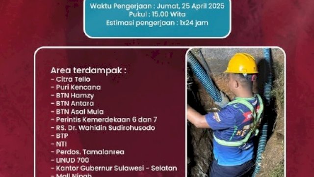 Jumat Sore PDAM Makassar Lakukan Pengerjaan Pengerjaan Kebocoran Pipa di Depan Kampus UIM