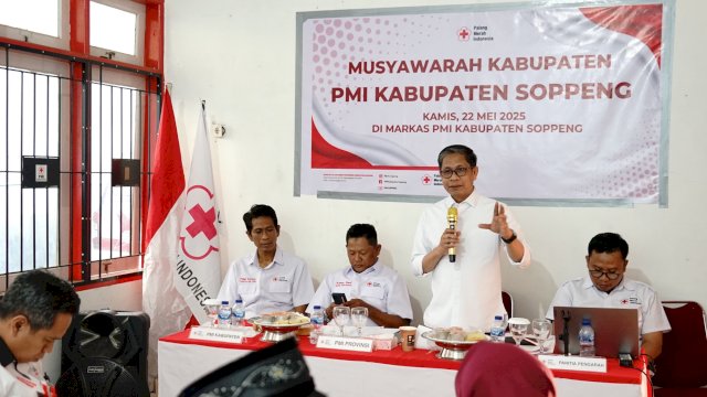 Wabup Selle KS Dalle Terpilih Sebagai Ketua PMI Kabupaten Soppeng Periode 2025-2030.