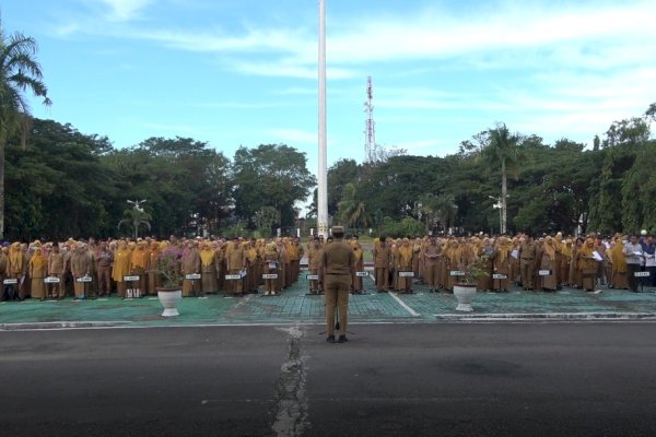 Ratusan ASN Ikuti Apel usai Libur Lebaran Idul Adha, Dipimpin Kepala Ispektorat Pangkep