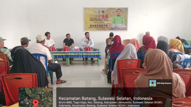 Anggota DPRD Jeneponto Haryanto Serap Aspirasi Masyarakat Kelurahan Togo-Togo