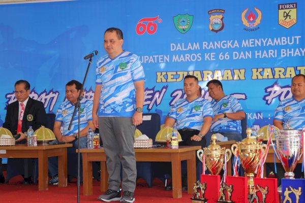 Polres dan Pemkab Maros Kolaborasi Gelar Turnamen Karate