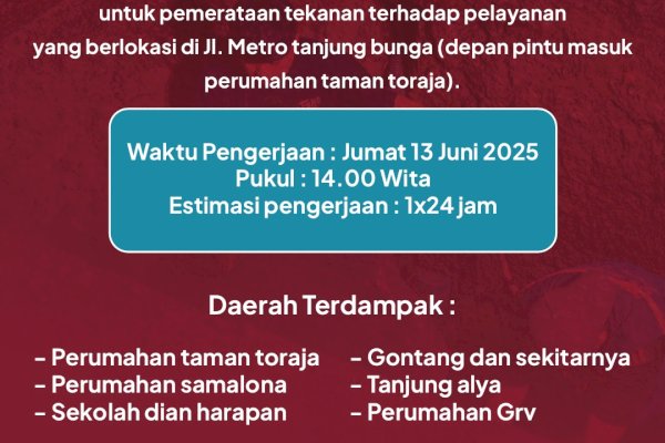 PDAM Makassar Koneksi Pipa di Metro Tanjung Bunga, Warga Diimbau Tampung Air