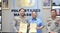 Plt Dirut PDAM Makassar Hamzah Ahmad Teken MoU dengan Polrestabes, Cegah Pencurian Air