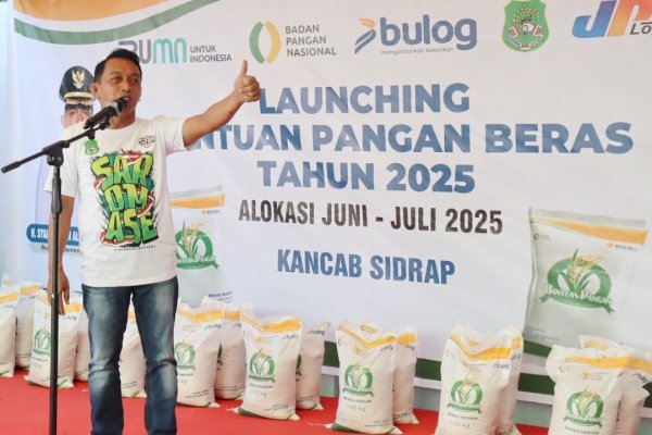 Bupati Sidrap Launching Penyaluran Bantuan Pangan Beras 2025
