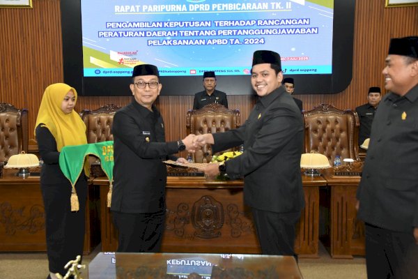 DPRD Soppeng Setujui Ranperda Pertanggungjawaban Pelaksanaan APBD TA 2024