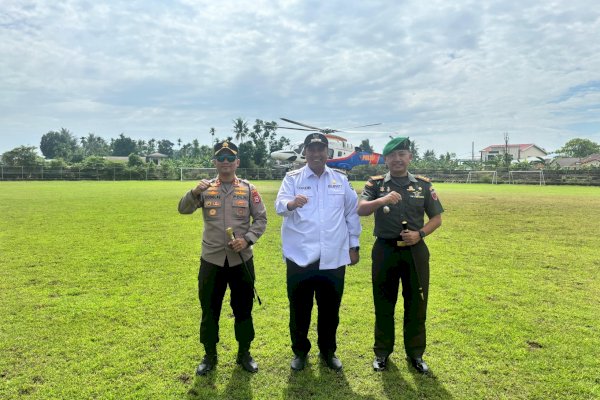 Kapolres, Bupati dan Dandim Pantau Situasi Kamtibmas Maros dari Udara