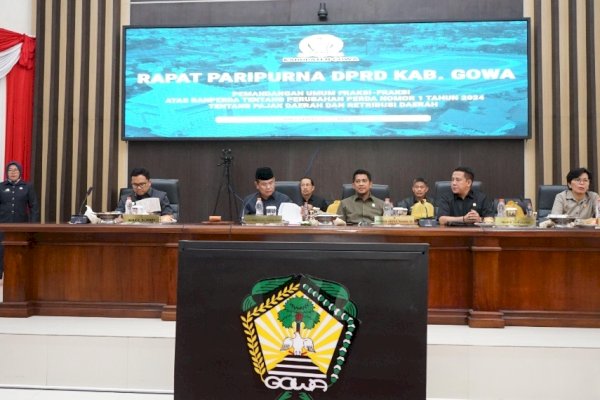 DPRD Gowa Gelar Paripurna Perubahan Perda Pajak-Retribusi, Fraksi Sampaikan Pemandangan Umum