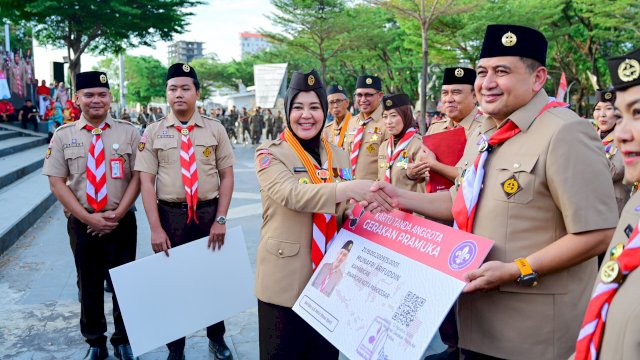 Ketua Kwartir Cabang (Kwarcab) Kota Makassar yang juga Wakil Gubernur Sulawesi Selatan, Fatmawati Rusdi.