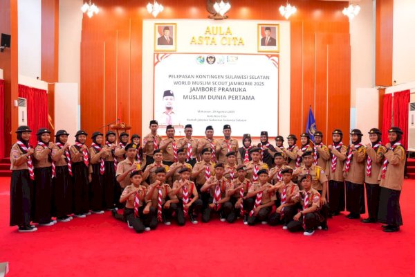 Lepas Pramuka Kontingen Sulsel ke World Muslim Scout Jamboree 2025, Gubernur Sulsel Beri Pesan Khusus