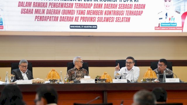 Kunjungan kerja spesifik Komisi II DPR RI terkait pengawasan terhadap Bank Daerah sebagai Badan Usaha Milik Daerah (BUMD) di Sulsel.