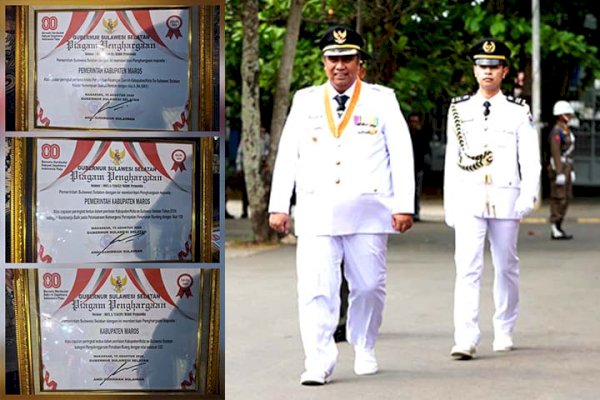 Pemkab Maros Terima Tiga Penghargaan dari Provinsi, Peringkat Satu Pengelolaan Keuangan