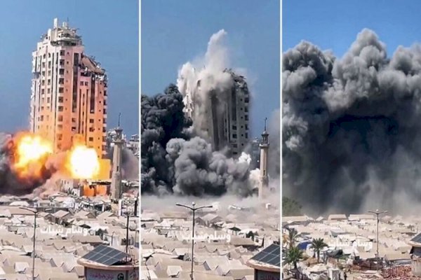 Israel Gempur Gaza, Ratakan Gedung Pencakar Langit Kedua di Kota Gaza
