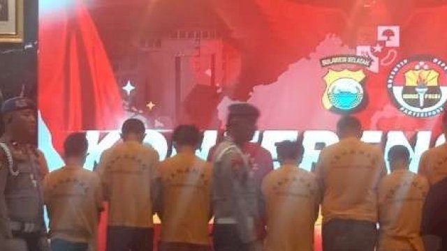 Polrestabes Makassar Tangkap 10 Orang Pengrusakan Bank Sulselbar