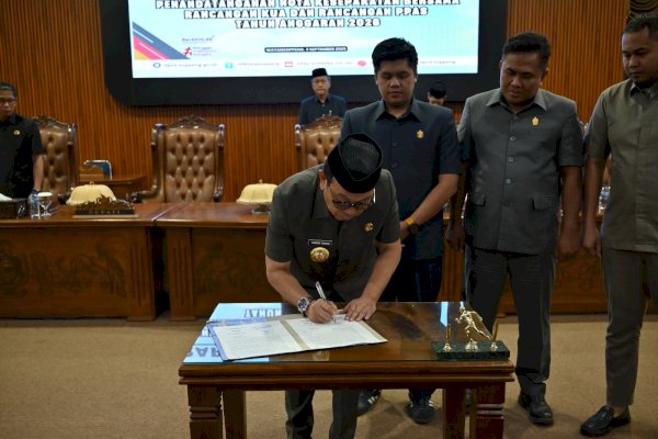 Bupati Soppeng Tandatangani Nota Kesepakatan bersama Rancangan KUA dan PPAS TA 2026