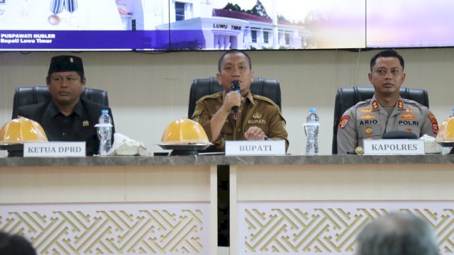 Bupati Lutim Ibas Pimpin Rapat Koordinasi Antisipasi Situasi Pasca Demonstrasi.