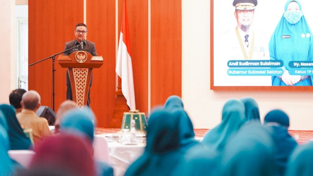 Sekda Sulsel, Jufri Rahman, mewakili Gubernur Andi Sudirman Sulaiman, membuka Seleksi Kader Muda TP PKK Provinsi Sulsel Tahun 2025.