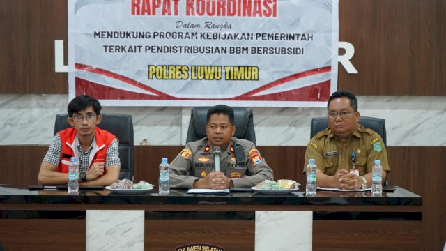 Atasi Kelangkaan BBM, Pemkab dan Polres Lutim Gelar Rakor.