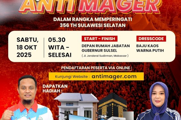 Ikuti Jalan Sehat Anti Mager 356 Tahun Sulsel! Hadiah Rumah, Umroh hingga Sepeda Motor Menanti