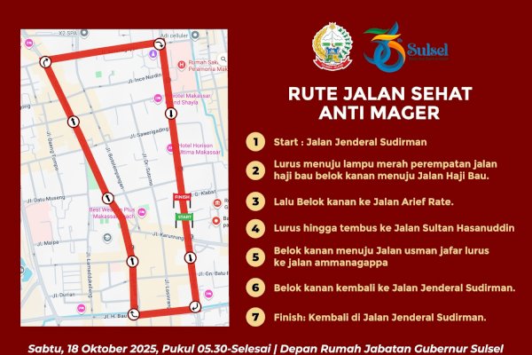 Pemprov Gelar Jalan Sehat Anti Mager dan Karnaval Budaya, Meriahkan Peringatan 356 Tahun Sulsel