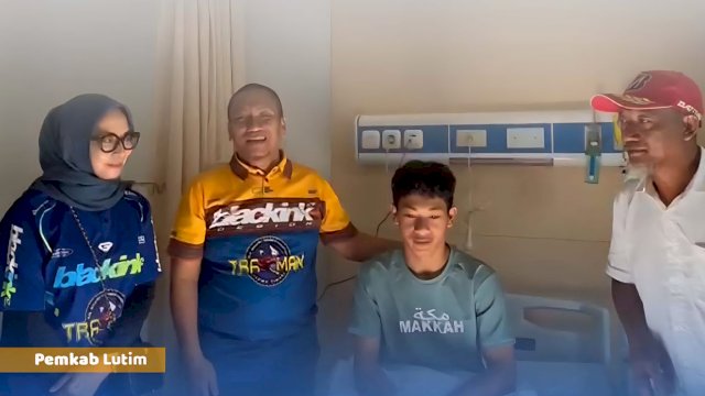 Crash Saat Kualifikasi, Bupati Lutim Ibas dan Istri Jenguk Badly di RSUD NTB