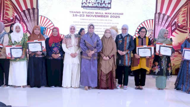 Wakil Gubernur Sulawesi Selatan, Fatmawati Rusdi, secara resmi menutup pameran "Expo Kreatif Andalan 2025".