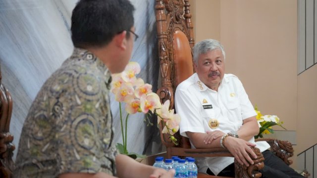 Kepala Cabang BPJS Kesehatan Parepare, Muhammad Ali, melakukan audiensi dengan Bupati Pinrang, H. A. Irwan Hamid.