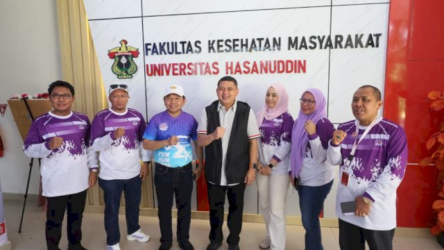 Wali Kota Makassar, Munafri Arifuddin, saat menghadiri sekaligus memberikan sambutan pada Dies Natalis ke-43 FKM Unhas.